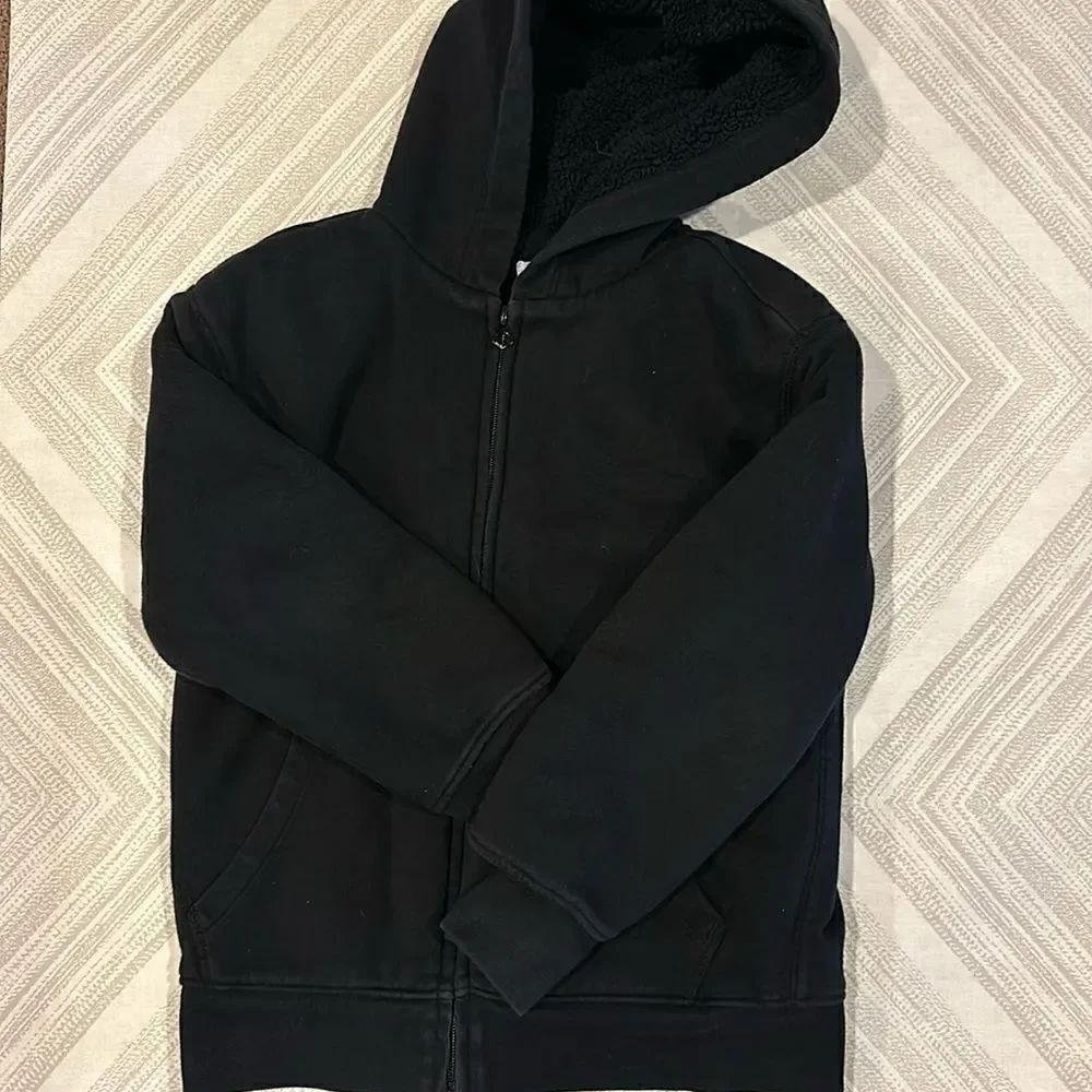 Gap Boys Black Fleece Lined Hooded Zip-up Sweatshirt
